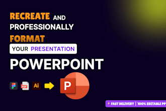 recreate and format your presentation from pdf, ai,  figma to powerpoint