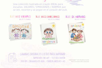 diseñare carteles educativos para niños estilo crayón