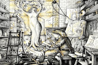 create unique pen and ink illustrations
