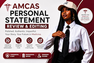 review, edit amcas personal statement for medical school admission application