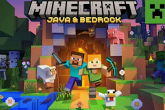 build any type of mob farm for you in minecraft bedrock or java edition