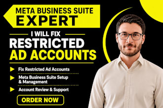 be meta business suite expert and fix restricted ad accounts