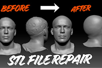 fix 3d model, stl file repair, clean 3d scan and repair mesh 3d scan cleanup
