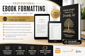 do professional ebook formatting, ebook edit, kindle and kdp formatting