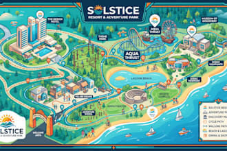 design hotel property theme park museum visitor guide cycling walking route maps