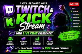 promote your twitch and kick stream with live chat engagement