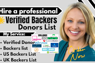 generate verified active backers list of kickstarter indiegogo gofundme campaign