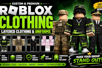design premium roblox uniforms and layered clothing for your roblox group