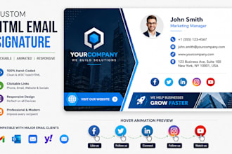 custom corporate clickable company html email signature animated HTML signature