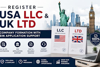 register USA llc and UK ltd company formation with ein application support