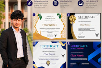 design editable certificate with canva link