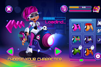 mobile game UI UX and character design