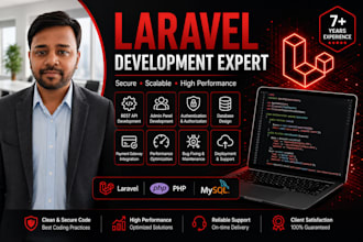 develop laravel web app rest API and admin panel