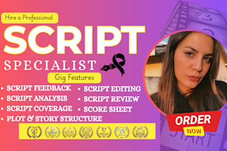 write, proofread movie script format screenplay feature film dialogue editing