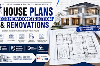 draw residential architectural plans for new builds and remodels