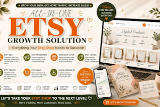 do etsy SEO, etsy shop setup, etsy listing  and promotion