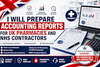 prepare accounting reports for UK pharmacies and nhs contractors