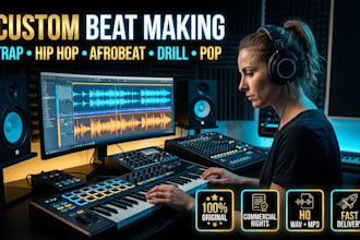 produce custom beat making, trap, afrobeat, hip hop, drill, pop instrumentals