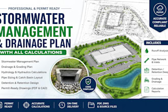create stormwater management and drainage plan with calculations
