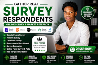 conduct 1000 online respondent to fill online survey questionnaire form poll