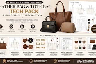 design custom leather bag , tote tech pack for fashion startup and private label