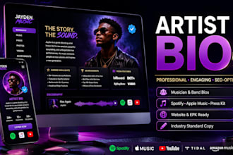 professional artist bio press kit and music brand story