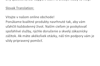 translate texts from english to slovak and slovak to english