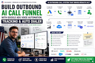 build outbound ai call funnel google ads voice automation, tracking auto dialer