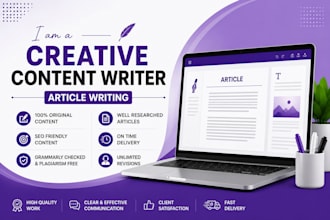 write engaging and high quality articles for you