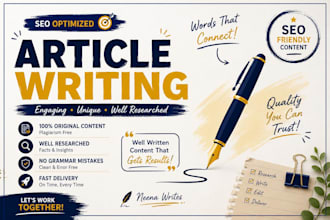 write engaging and high quality articles for you
