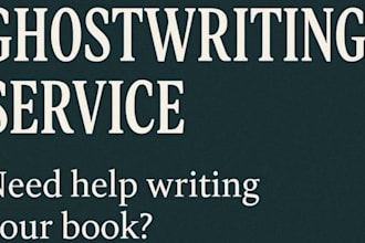 ghostwrite fiction and nonfiction book as ghostwriter, ebook ghostwriter, book
