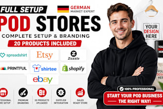 setup german spreadshirt etsy zazzle printful shirtee shopify ebay pod stores