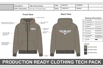 create custom sewing patterns, tech packs, digital pattern drafting for clothing