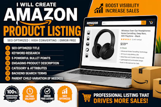create SEO amazon product listing, amazon fba listing and optimize your listing