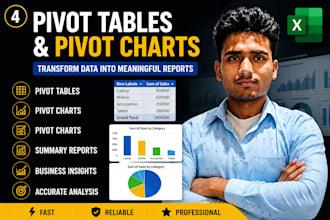 create pivot tables, pivot charts and excel reports