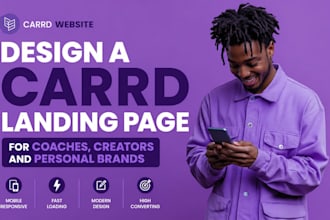 design a carrd landing page for coaches, creators and personal brands