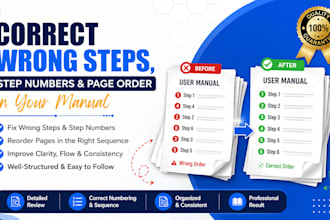 correct wrong steps step numbers and page order in your manual