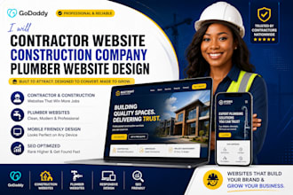 contractor website godaddy, construction company website design, plumber website