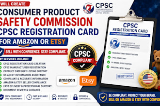 create consumer product safety commission cpsc registration card amazon or etsy
