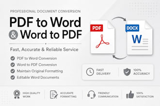convert PDF to word and word to PDF professionally