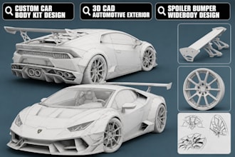 3d car model car part interior design widebodykit 3d printable for manufacturing