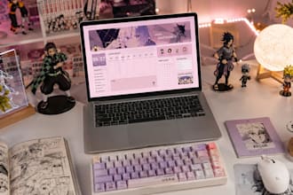 provide aesthetic anime notion templates bundle for productivity