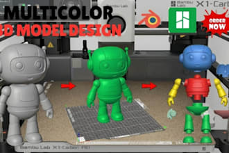 convert stl to 3mf, split and color multicolor 3d model for bambu studio ams
