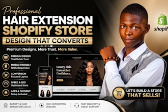 create a luxury shopify store design for beauty and hair brands