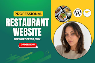 restaurant website, wine website, food website, coffee website on wordpress, wix