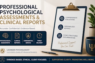 provide professional  psychological assessments and clinical reports