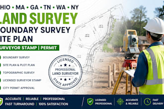 ohio ma ga tn wa ny land survery boundary survey site plan surveyor stamp permit