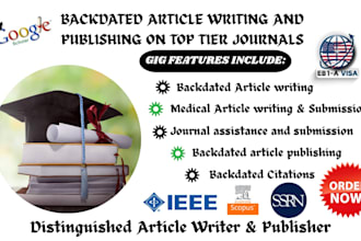 write and publish research article on q1 to q4 scopus journal backdated citation
