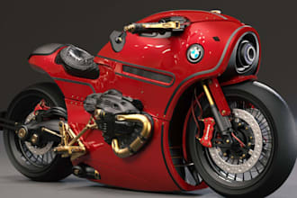 create 3d futuristic motorcycle for open world game,custom livery design, 3d rig