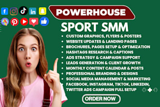 sports website football, cricket, hockey basketball social media marketing leads